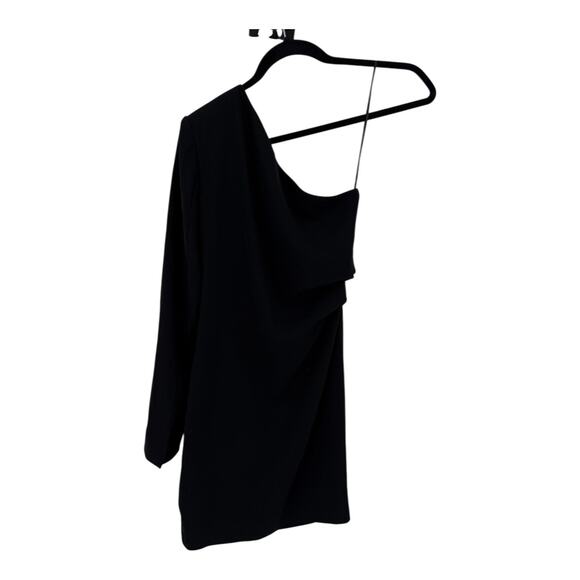 Rag & Bone Dress Neeva crepe one shoulder minidress black size 0 - Picture 4 of 7